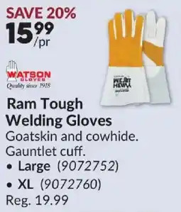 Princess Auto Watson gloves ram tough welding gloves offer