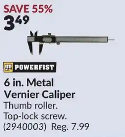 Princess Auto Powerfist 6 in. Metal Vernier Caliper offer