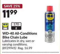 Princess Auto Wd-40 all-conditions bike chain lube offer