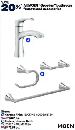 RONA Moen graeden bathroom faucets and accessories offer