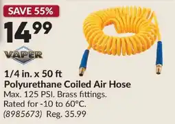 Princess Auto Vaper polyurethane coiled air hose offer