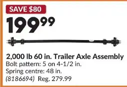 Princess Auto Trailer Axle Assembly offer