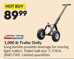 Princess Auto TowingMaster 1,000 lb Trailer Dolly offer
