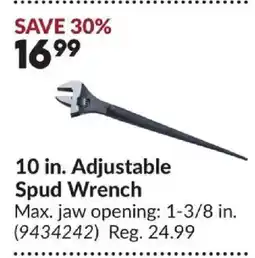 Princess Auto Adjustable Spud Wrench offer