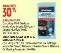 Canadian Tire Simoniz microfibre towels offer