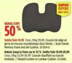 Canadian Tire Auto Trends Memory Foam and Gel Cushion offer