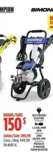 Canadian Tire Simoniz electric pressure washer offer