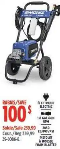 Canadian Tire Simoniz electric pressure washer offer