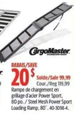 Canadian Tire CargoMaster steel mesh power sport loading ramp offer