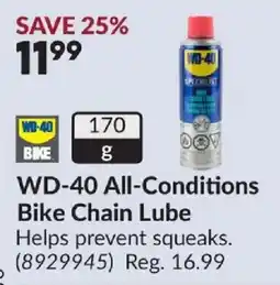Princess Auto Wd-40 all-conditions bike chain lube offer