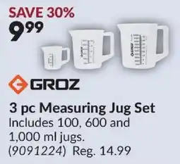 Princess Auto Groz 3 pc Measuring Jug Set offer
