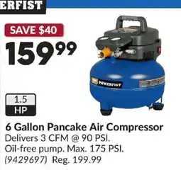 Princess Auto Powerfist 6 Gallon Pancake Air Compressor offer