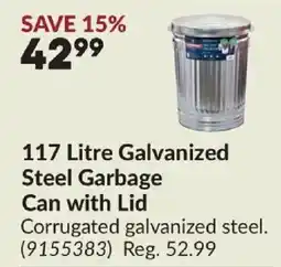 Princess Auto 117 Litre Galvanized Steel Garbage Can with Lid offer