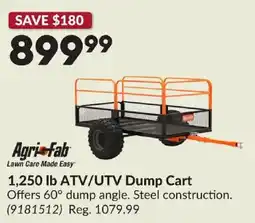 Princess Auto Agri-Fab 1,250 lb atv/utv dump cart offer