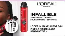 Jean Coutu L'oreal paris infallible 3-second setting mist offer