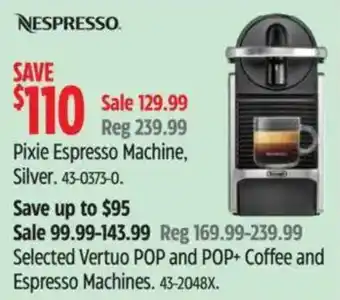 Nespresso Pixie Espresso Machine Silver