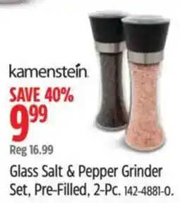 Canadian Tire kamenstein glass salt & pepper grinder set offer