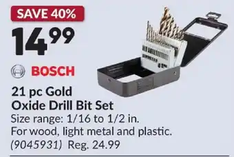 Bosch 21 pc Gold Oxide Drill Bit Set