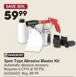 Princess Auto Powerfist spot-type abrasive blaster kit offer