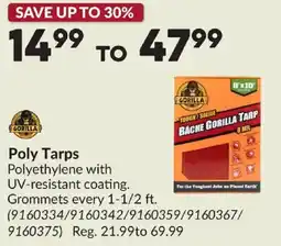 Princess Auto Gorilla poly tarps offer