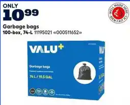 RONA Valu+ garbage bags offer