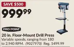 Princess Auto Pro Point 20 in. Floor-Mount Drill Press offer