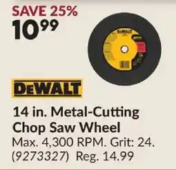 Princess Auto DeWalt 14 in. Metal-Cutting Chop Saw Wheel offer