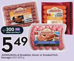 Sobeys Johnsonville Breakfast, Dinner or Smoked Pork Sausages offer