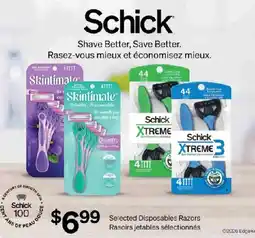 Jean Coutu Schick Selected Disposables Razors offer