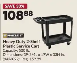 Princess Auto Powerfist heavy duty 2-shelf plastic service cart offer