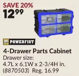 Princess Auto Powerfist 4-Drawer Parts Cabinet offer