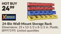 Princess Auto Xspace 24-bin wall-mount storage rack offer