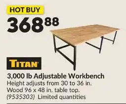Princess Auto Titan 3,000 lb Adjustable Workbench offer