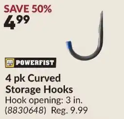 Princess Auto Powerfist 4 pk Curved Storage Hooks offer