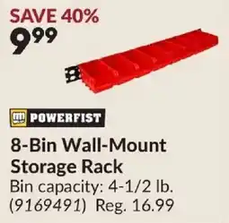 Princess Auto Powerfist 8-Bin Wall-Mount Storage Rack offer