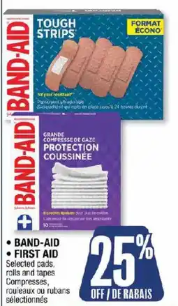 Jean Coutu Band-aid first aid selected pads rolls and tapes offer