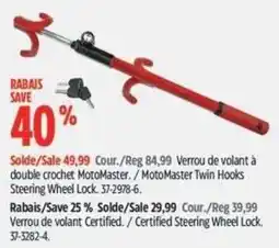 Canadian Tire MotoMaster steering wheel lock offer