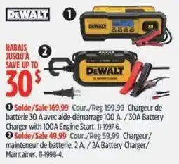Canadian Tire DeWalt battery charger 30a with 100a engine start offer