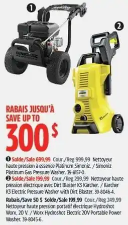 Canadian Tire Simoniz Platinum Gas Pressure Washer offer