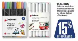 Jean Coutu Deserres selected alcohol and watercolour markers offer