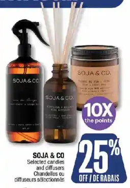 Jean Coutu Soja & Co selected candles and diffusers offer