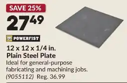 Princess Auto Powerfist plain steel plate offer