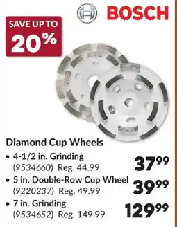 Princess Auto Bosch diamond cup wheels offer