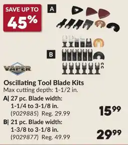 Princess Auto Vaper oscillating tool blade kits offer