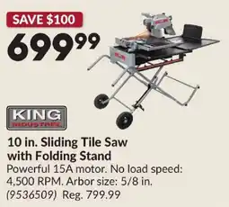 Princess Auto King Industrial 10 in. Sliding Tile Saw with Folding Stand offer
