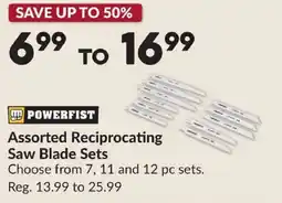 Princess Auto Powerfist assorted reciprocating saw blade sets offer