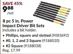 Princess Auto 8 pc 5 in. Power Impact Driver Bit Sets offer