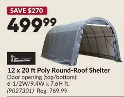 Princess Auto Red Mountain Valley 12 x 20 ft Poly Round-Roof Shelter offer