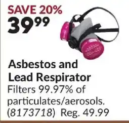 Princess Auto Asbestos and Lead Respirator offer