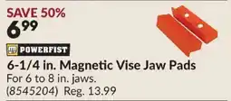 Princess Auto Powerfist 6-1/4 in. Magnetic Vise Jaw Pads offer